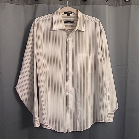 Geoffrey Beene Men's Fitted Stripe Shirt 18" Neck - Picture 2 of 9